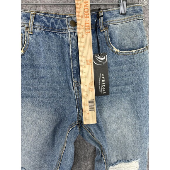 NWT Versona Jeans Size 6 Bell Bottom Flare Distressed Modern Raw Hem Retro - Picture 7 of 8